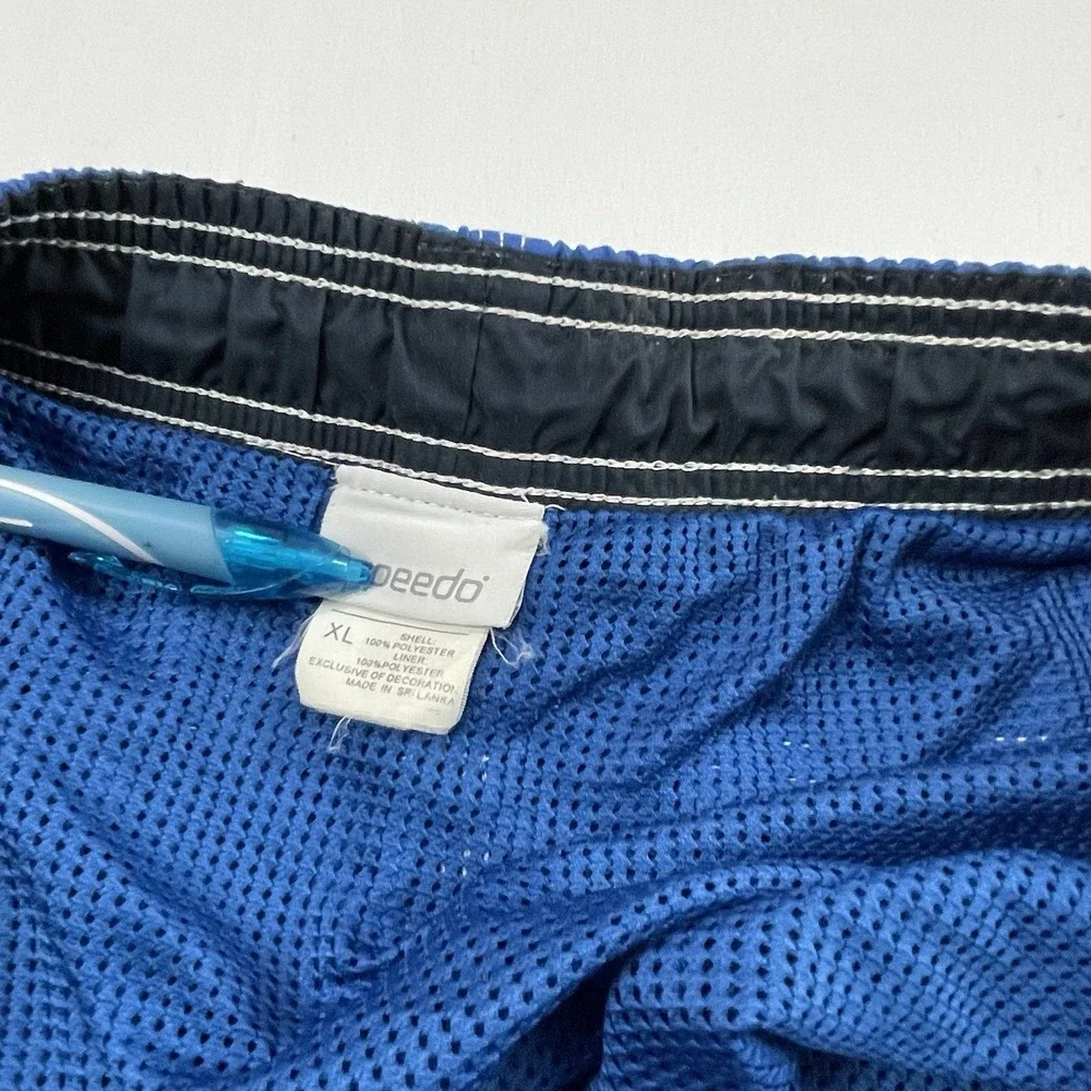 Speedo Swim Trunks Mens Size XL Blue Board Shorts Bathing Suit Lined